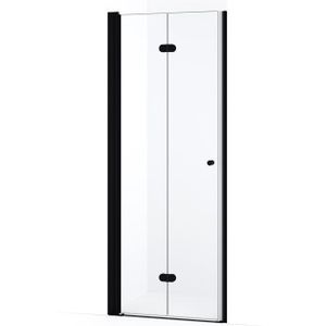 Diamond Douchedeur | 80 cm Mat zwart  Vouwdeur