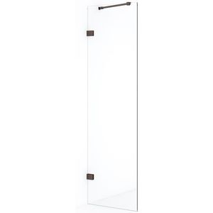 Diamond Inloopdouche | 60 cm Zwart metaal Helder glas Vaste wand