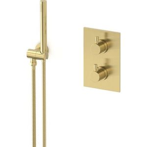 Radius inbouw douchekranenset | Lichtgoud Thermostaatkraan met handdouche 1 stand