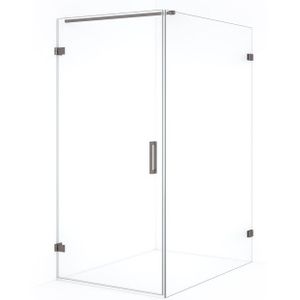 Diamond Douchecabine | 140x90 cm Zwart metaal Helder glas Draaideur Rechthoek