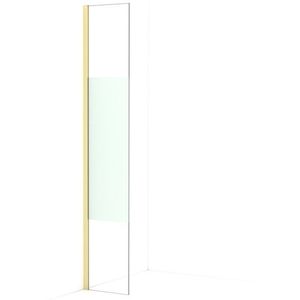 Diamond Inloopdouche | 30 cm Lichtgoud Helder met matte strook Vaste wand