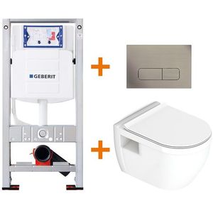 Toiletset Glans wit met Easy Clean + Geberit UP320 inbouwreservoir