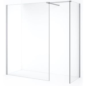 Diamond Inloopdouche | 140x80 cm Chroom Helder glas 2 vaste wanden
