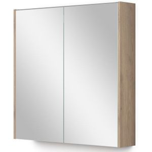 Spiegelkast Met Verlichting Modulo 70x70cm Lichtbruin Eiken