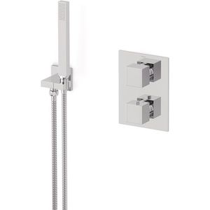 Cubic inbouw douchekranenset | Chroom Thermostaatkraan met handdouche 1 stand