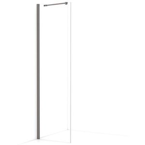 Diamond Inloopdouche | 50 cm Zwart metaal Helder glas Vaste wand