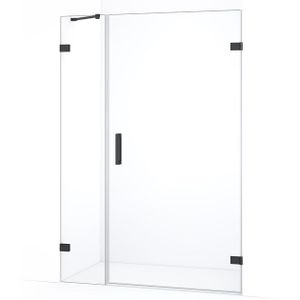 Diamond Douchedeur | 135 cm Zwart chroom Helder glas Draaideur