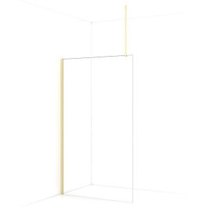 Diamond Inloopdouche | 120 cm Lichtgoud Helder glas Vaste wand