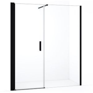 Diamond Douchedeur | 170 cm Mat zwart Helder glas Draaideur