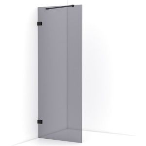 Diamond Inloopdouche | 80 cm Zwart Rookglas Vaste wand