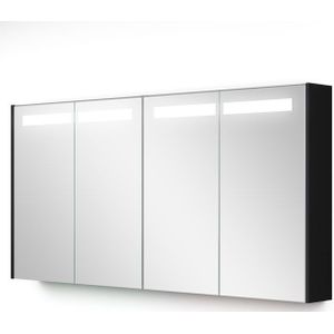 Spiegelkast Met Verlichting Modulo 140x70cm Mat Zwart