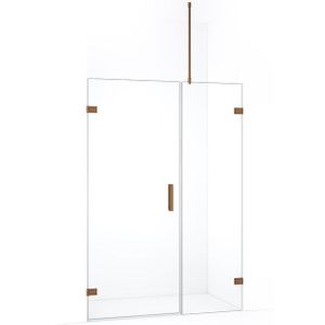 Diamond Douchedeur | 125 cm Koper Helder glas Draaideur