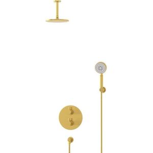Radius Regendouche Inbouw | Goud 20 cm Regendouche Thermostatisch