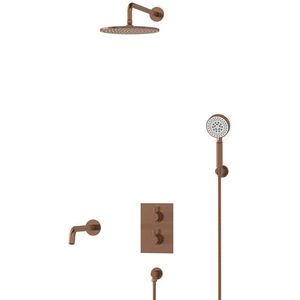 Radius Inbouw Badkraan met regendouche | Koper Thermostatisch