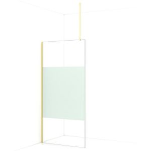 Diamond Inloopdouche | 90 cm Lichtgoud Helder met matte strook Vaste wand