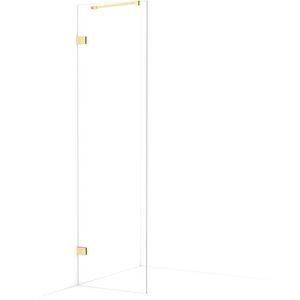 Diamond Inloopdouche | 50 cm Lichtgoud Helder glas Vaste wand