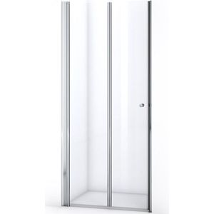 Zircon Comfort Douchedeur | 90 cm Chroom Helder glas Vouwdeur