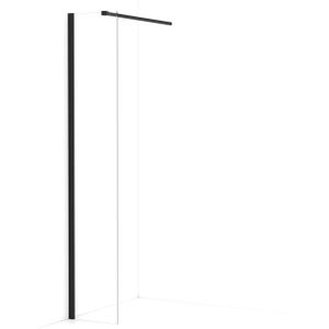Diamond Inloopdouche | 30 cm Zwart Helder glas Vaste wand