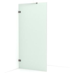 Diamond Inloopdouche | 100 cm Zwart metaal Matglas Vaste wand
