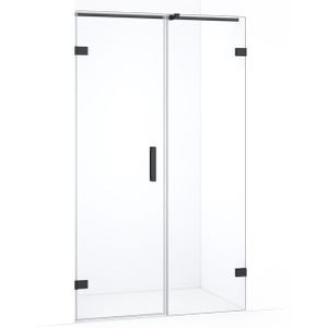 Diamond Douchedeur | 135 cm Zwart chroom Helder glas Draaideur