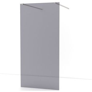 Diamond Inloopdouche | 100 cm Rvs Rookglas Vrijstaande wand