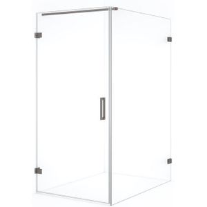 Diamond Douchecabine | 130x100 cm Zwart metaal Helder glas Draaideur Rechthoek