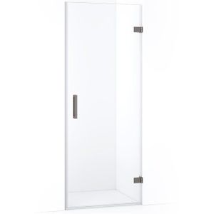 Diamond Douchedeur | 80 cm Zwart metaal Helder glas Draaideur