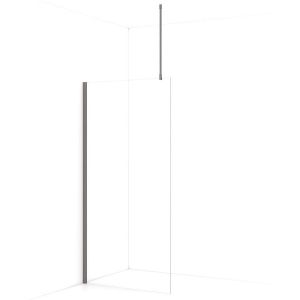 Diamond Inloopdouche | 90 cm Zwart metaal Helder glas Vaste wand