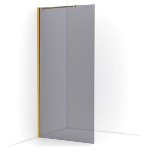 Diamond Inloopdouche | 100 cm Goud Rookglas Vaste wand