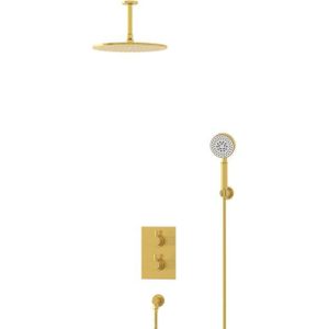 Radius Regendouche Inbouw | Goud 30 cm Regendouche Thermostatisch