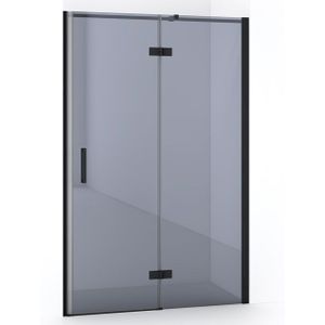 Diamond Douchedeur | 120 cm Mat zwart Rookglas Draaideur