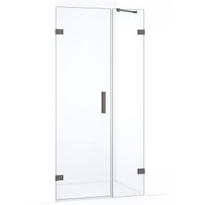 Diamond Douchedeur | 85 cm Zwart metaal Helder glas Draaideur