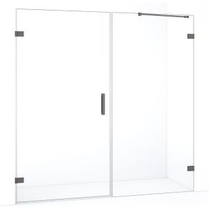 Diamond Douchedeur | 185 cm Zwart metaal Helder glas Draaideur