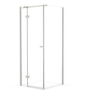 Amber Douchecabine | 80x80 cm Rvs Helder glas Draaideur Vierkant