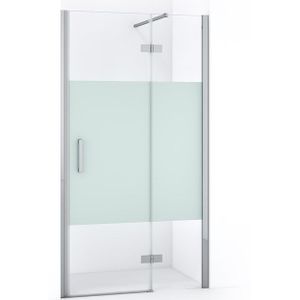 Diamond Douchedeur | 100 cm Chroom Helder met matte strook Draaideur