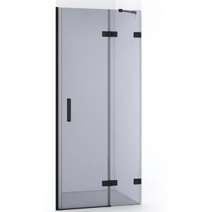 Diamond Douchedeur | 80 cm Mat zwart Rookglas Draaideur