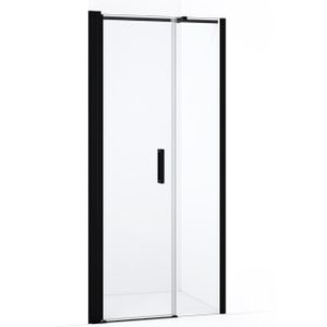Diamond Douchedeur | 100 cm Mat zwart Helder glas Draaideur