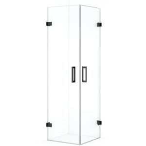 Diamond Douchecabine | 60x60 cm Zwart chroom Helder glas Draaideur Vierkant