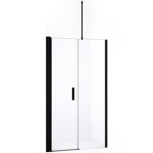 Diamond Douchedeur | 110 cm Mat zwart Helder glas Draaideur