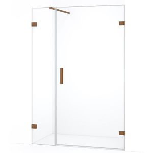 Diamond Douchedeur | 125 cm Koper Helder glas Draaideur