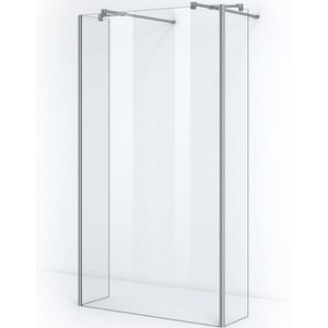 Pearl Inloopdouche | 130 cm Chroom Helder glas Vrijstaande wand met zijwanden