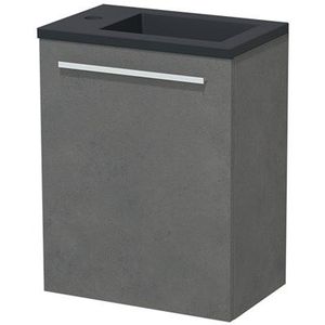 Modulo Pico Toiletmeubel met wastafel | 40 cm Donkergrijs beton Vlak front Quartz