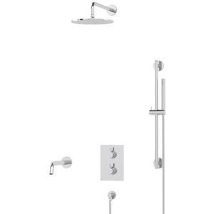 Radius Inbouw Badkraan met regendouche | Chroom Thermostatisch