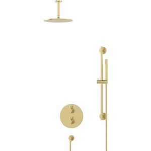 Radius Regendouche Inbouw | Lichtgoud 25 cm Regendouche Thermostatisch