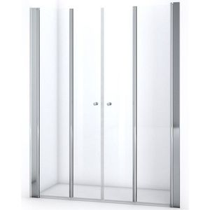 Zircon Comfort Douchedeur | 160 cm Chroom Helder glas Vouwdeur