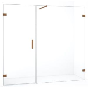 Diamond Douchedeur | 195 cm Koper Helder glas Draaideur