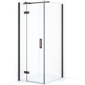 Diamond Douchecabine | 100x80 cm Zwart metaal Helder glas Draaideur Rechthoek