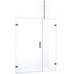 Diamond Douchedeur | 135 cm Zwart metaal Helder glas Draaideur