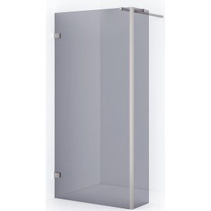 Diamond Inloopdouche | 90 cm Rvs Rookglas Vaste wand met zijwand