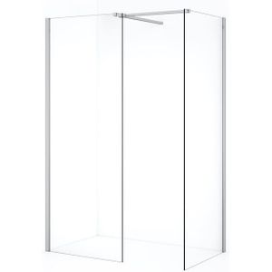 Diamond Inloopdouche | 70x60 cm Chroom Helder glas 2 vaste wanden